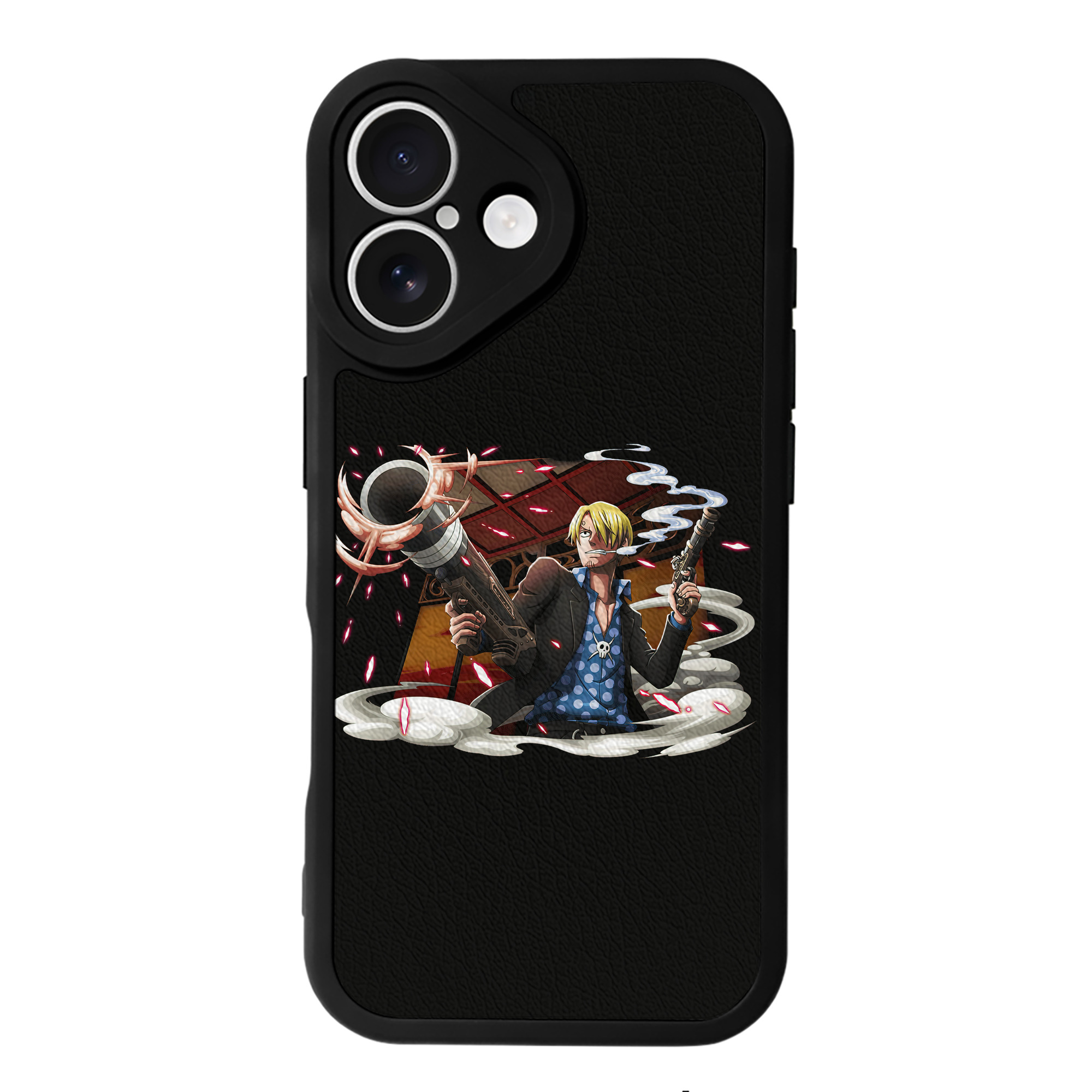 （画像用） ワンピース サンジ ONE PIECE Sanji 【iPhone 16シリーズ対応】シリコンスマホケース（レザー調） 材質：シリコン